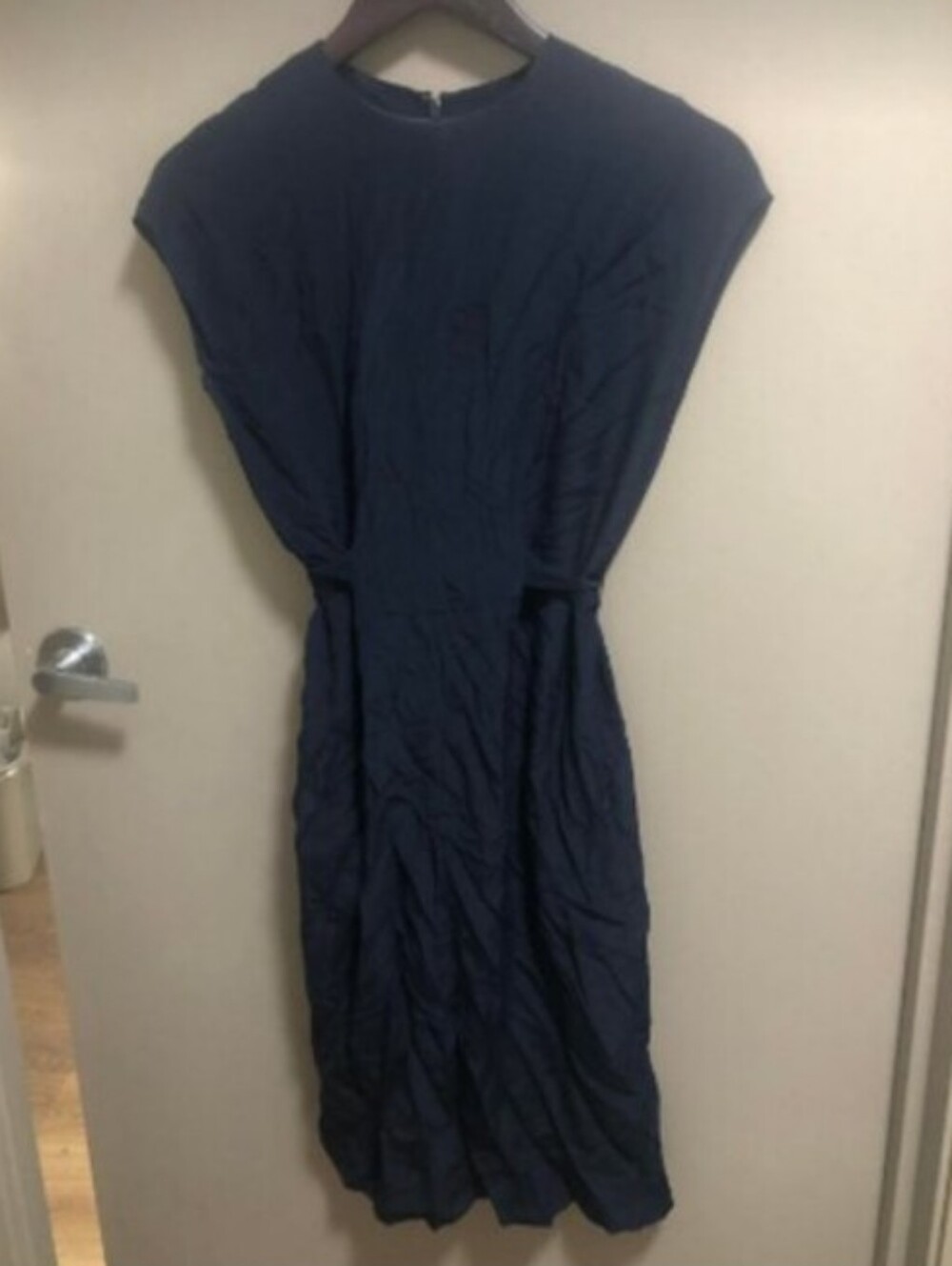 COS Blue Silk Dress With Wrap Tie Mini Length